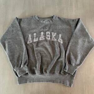 Vintage New York Popular Alaska Pullover Sweater Mens Size Medium Gray